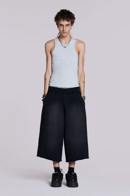 Monster 3/4 Washed Black Shorts
